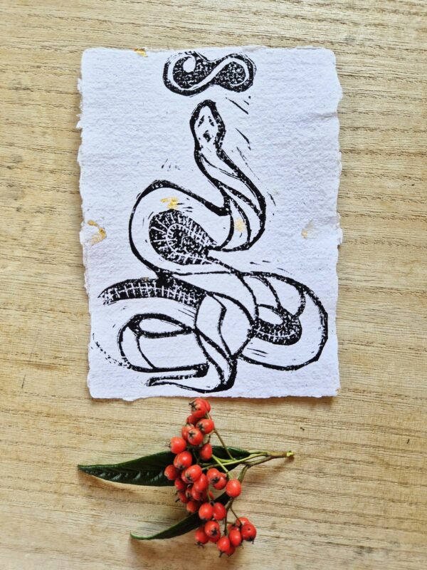 Linogravure Esprit du Serpent